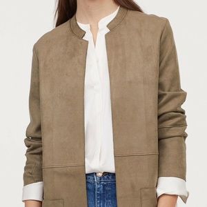 NWT H&M faux suede green jacket